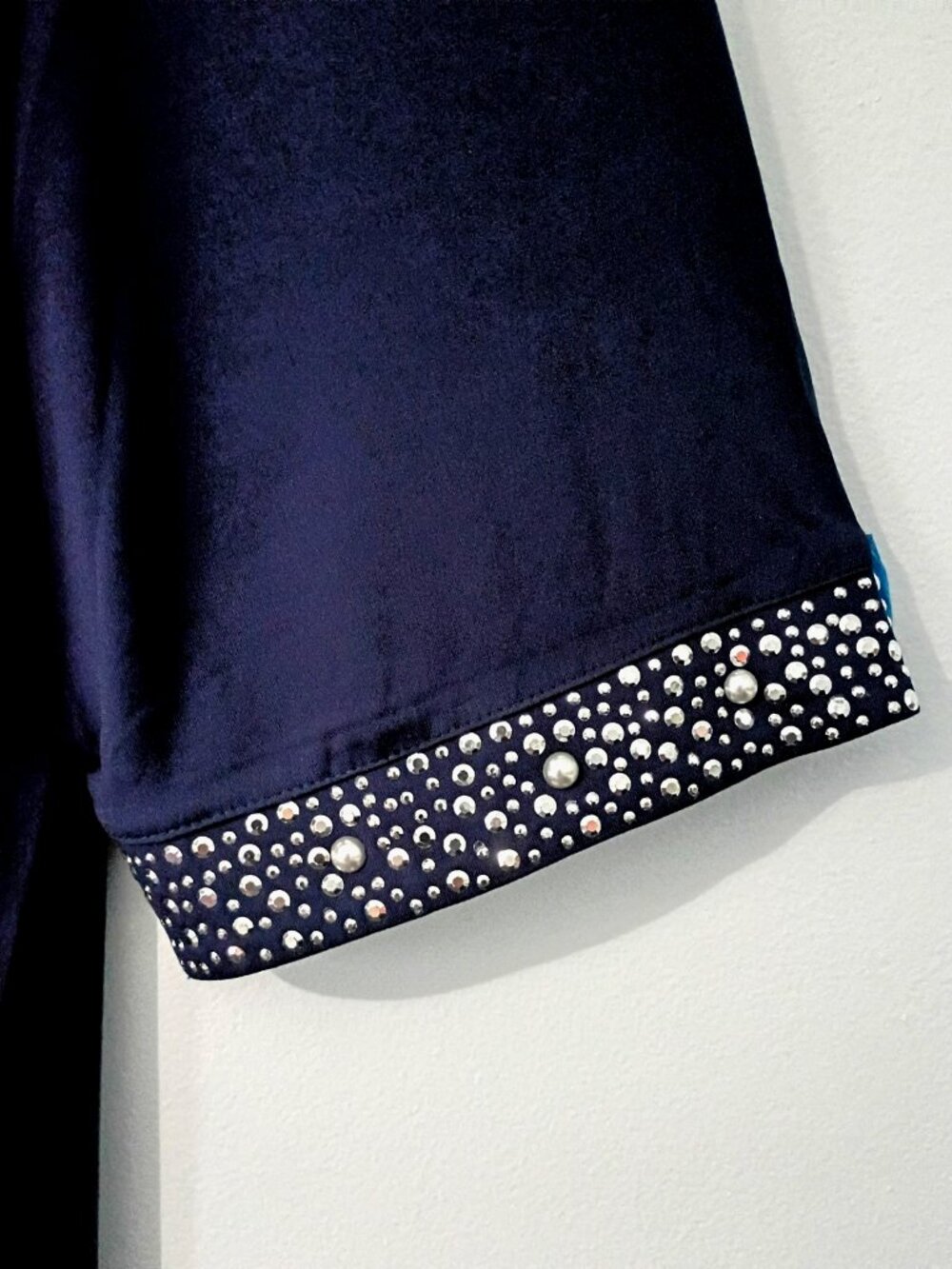 Catherines Women's Plus Shift Dress Stud Accents Boatneck 3/4 Sleeve - 2X New - Picture 5 of 11